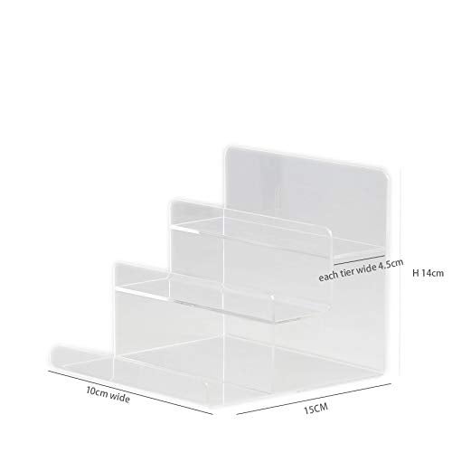 بروفيشينال ديسبلاي واضح الاكريليك 3-Tier عرض موقف الاكريليك الناهض عرض الرف لشخصيات Amiibo Funko POP 3 خطوة الاكريليك محفظة عرض حامل مُنظِم - Image 3